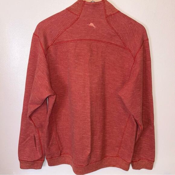 Tommy Bahama Orange Zip Up Sweater with Relaxed Fit Medium - Picture 5 of 10